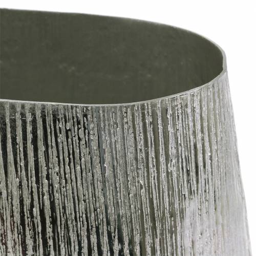 Floristik24 Dekoratív edény ovális ezüst 35cm x 19cm H29cm