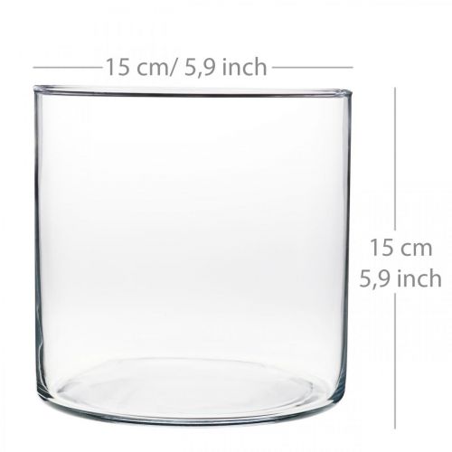 tételeket Dekoratív váza üveghenger átlátszó Ø15cm H15cm