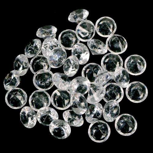 Floristik24 Díszítő kövek gyémánt akril átlátszó Ø1,8cm 150g szórt díszítés