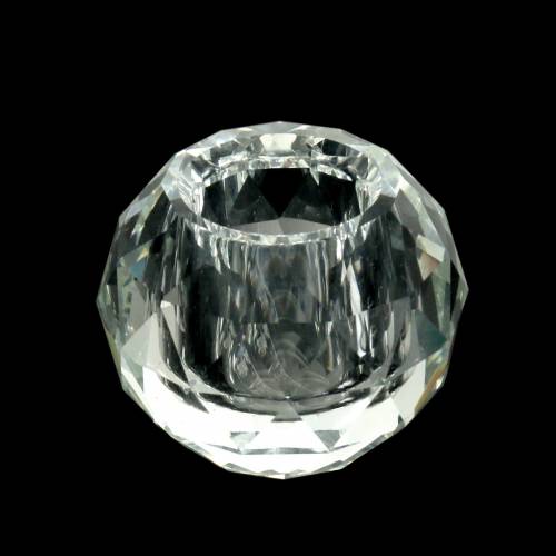 Gyertyatartó gyémánt átlátszó Ø5cm asztali dekoráció
