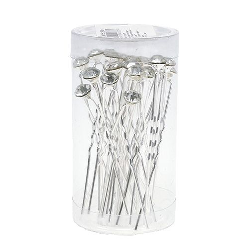 Floristik24 Gyémánt tű esküvői ezüst Ø8mm L7cm 20 db