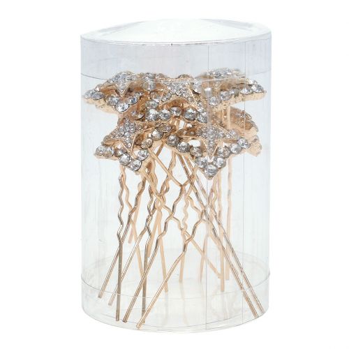 tételeket Gyémánt tűs esküvői dekoráció arany 7cm 9 db