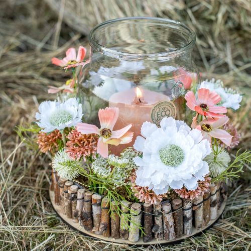 Floristik24 Kapor virágzás, műnövény, műfű zöld, fehér L80cm