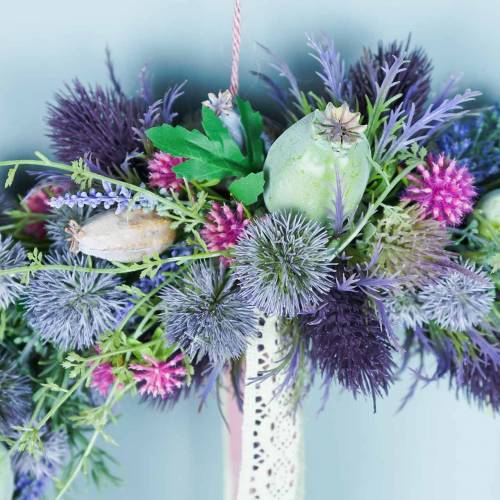 Floristik24 Bogáncs selyemvirág kék 56cm 3db