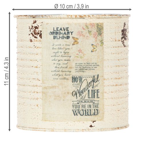 tételeket Fém virágtartó krémszínű Shabby Chic Ø11cm M10.5cm
