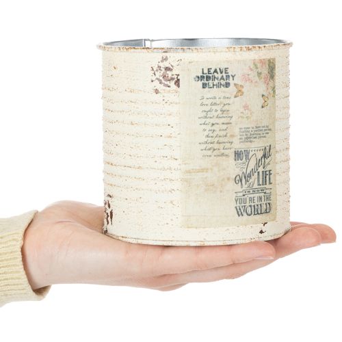 tételeket Fém virágtartó krémszínű fém Shabby Chic Ø11cm M10.5cm
