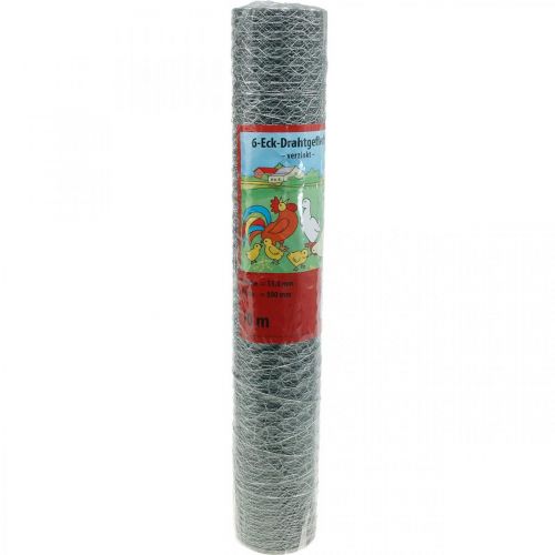 Floristik24 Hatszögletű fonott huzal ezüst horganyzott nyúlhuzal 50cm×10m
