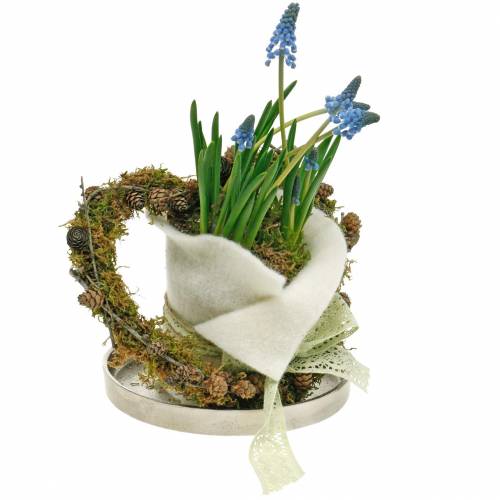 tételeket Drótszívek 20cm hullámgyűrűk koszorú karika szív 10 db