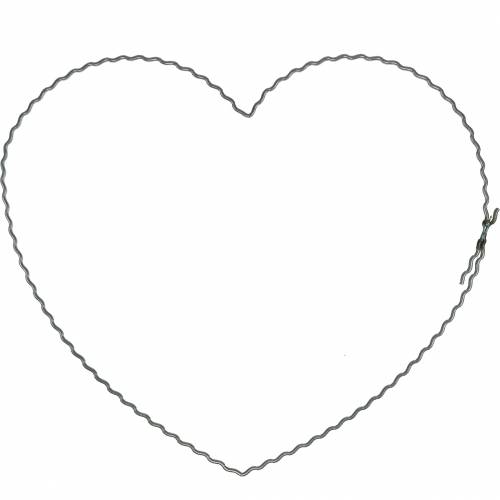 Floristik24 Drótszívek 20cm hullámos gyűrűk koszorú szív 10db