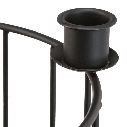 tételeket Drótkosár fém dekoratív kosárgyertyatartó fekete Ø23,5cm