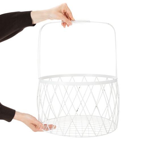 tételeket Drótkosár fogantyúval, fehér fém, Ø25/30/35cm, 3 db-os szett