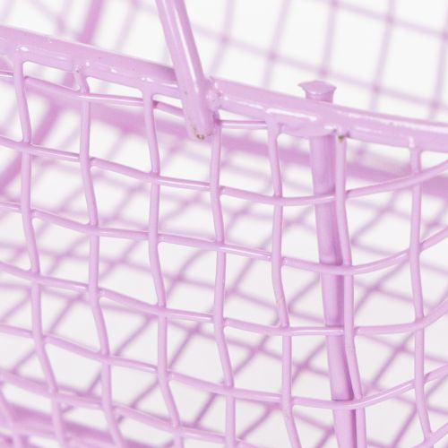 tételeket Drótkosár fa fogantyúval, ideális modern életstílushoz és stílusos dekorációhoz, 17 cm, 6 darab