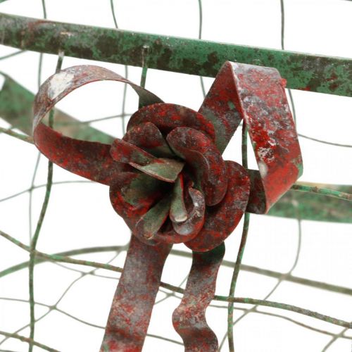 Floristik24 Fogantyús táska, fém kosár, drót ültető, virágtartó kosár L28,5cm H33cm