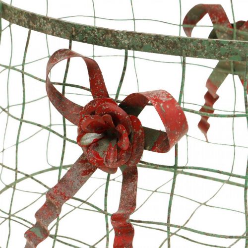 Floristik24 Fém táska, drótkosár, virágtartó, fogantyús kosár L34cm H33cm