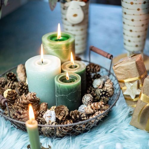 Floristik24 Drótkosár kerek fogantyúkkal kosár szürke barna Ø32/36/40cm 3 db-os készlet