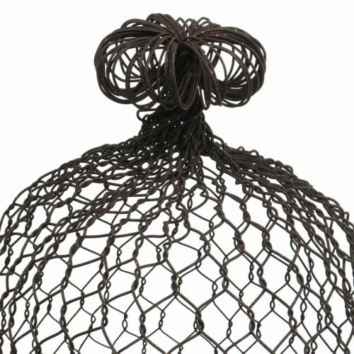 Floristik24 Díszharang fémből, mászást segítő, drót kapucni barna, patina H50/41cm Ø30/25cm, 2 db