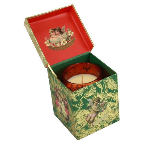 Floristik24 Illatos gyertya Karácsonyi piros gyertyaüveg Karácsonyi gyertya Ø7,5cm