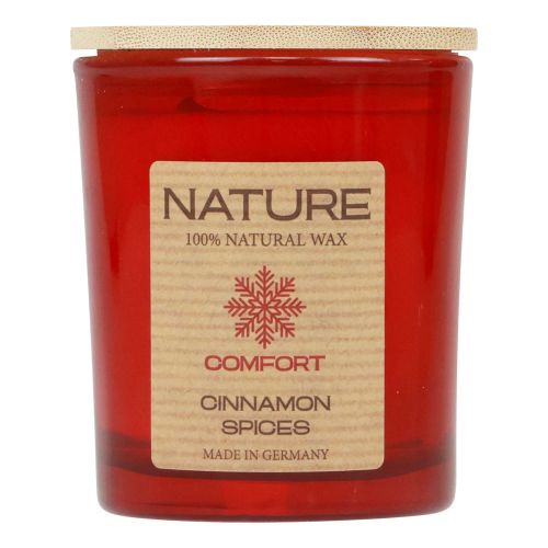 Illatos gyertya üvegben natúr viasz gyertya Cinnamon Spices 85×70mm