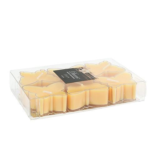 Floristik24 Illatos tealámpa pillangó Ø4,8cm H2cm sárga 6db