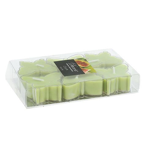 Floristik24 Illatos tealámpa pillangó Ø4,8cm H2cm zöld 6db