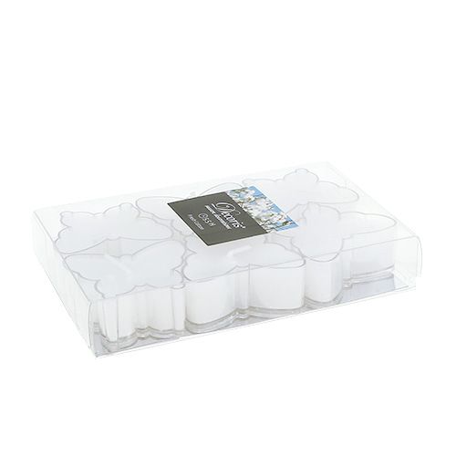 Floristik24 Illatos tealámpa pillangó Ø4,8cm H2cm fehér 6db