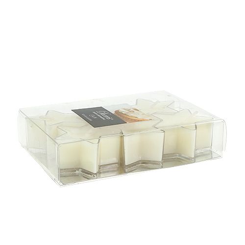 Floristik24 Illatos tealámpa csillag alakú krém Ø4cm 6db