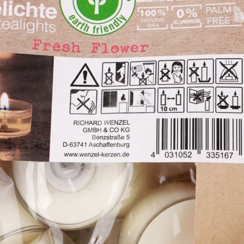 tételeket Illatos tealámpák Fresh Flower illatos tealámpák fehér Ø25cm 7h 18 db