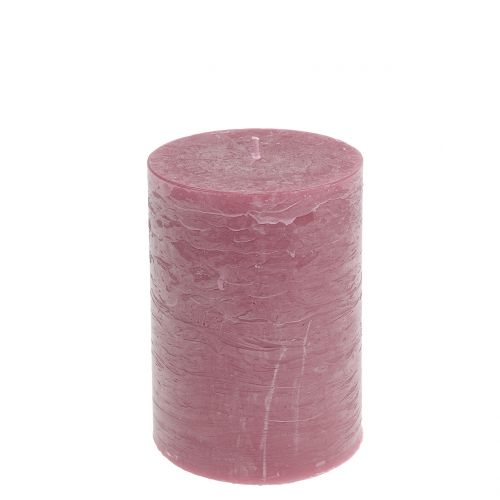 Egyszínű gyertyák antik rózsaszín 85x120mm 2db