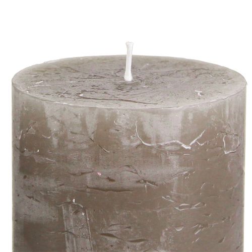 tételeket Rusztikus, egyszínű barna oszlopgyertyák, 70x80 mm, 4 darabos készlet; kiváló minőségű díszgyertyák a meghitt hangulatért