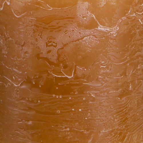 tételeket Egyszínű karamellás oszlopgyertyák 70×80 mm, 4 darabos készlet - Rusztikus dekoráció, ideális adventre, kézzel készített