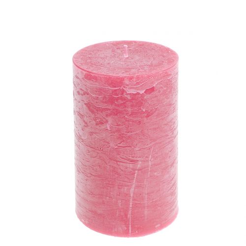 Egyszínű gyertyák rózsaszín 85x150mm 2db
