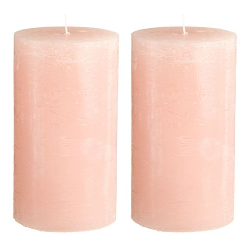 tételeket Rózsaszín oszlopgyertyák 85×150 mm, egyszínű, 2 darabos szett, ideális dekorációhoz és romantikához