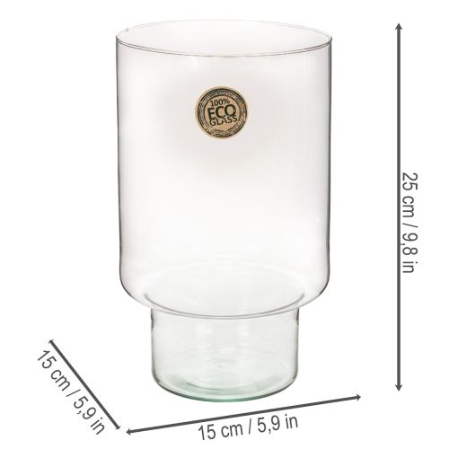 Üveg hengeres edény Eco Glass 25cm | Floristik24.hu
