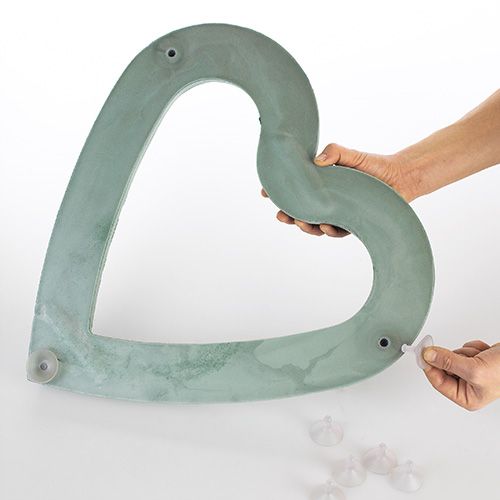 tételeket Virágos hab szív nyitott plug-in anyag zöld 38cm 2 db esküvői dekoráció