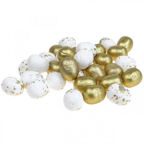 Floristik24 Hungarocell tojás hungarocell húsvéti tojás fehérarany dekoráció 3cm 32 db