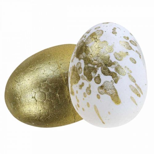 Hungarocell tojás hungarocell húsvéti tojás fehérarany díszítéssel 5cm 12db