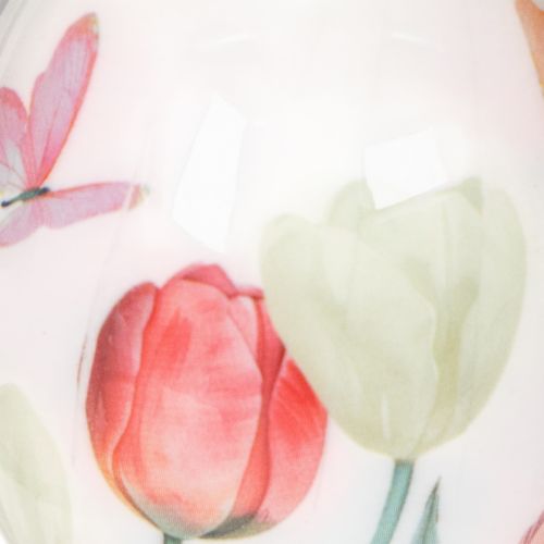 tételeket Húsvéti tojásdísz, tulipán motívum, szalaggal akasztáshoz és tavaszi dekorációhoz, 6 cm, 12 darab