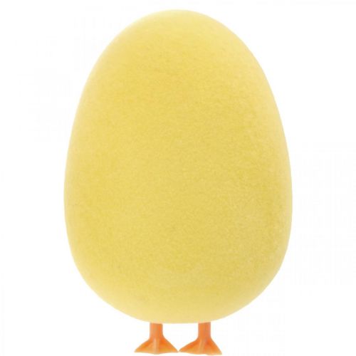 tételeket Húsvéti tojás lábakkal Sárga dekoratív figura tojás húsvéti dekoráció H13cm 4 db