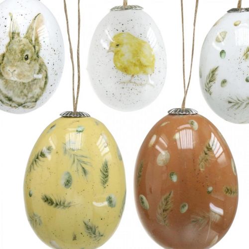 Floristik24 Húsvéti tojás felakasztható retro műanyag válogatott 4/4,5/5cm 12 db