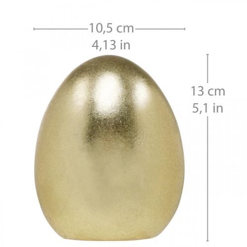 Floristik24 Arany dísztojás, húsvéti dekoráció, kerámia tojás H13cm Ø10,5cm 2db
