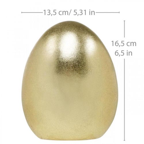 Kerámia tojás arany, nemes húsvéti dekoráció, díszítő tárgy tojás fém H16,5cm Ø13,5cm