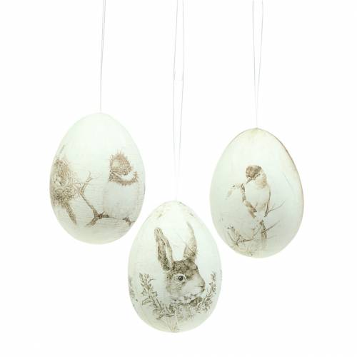 Floristik24 Tojás vintage motívum akasztani 8cm 6db