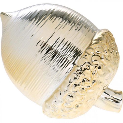 Floristik24 Dekoratív makk kerámia arany asztaldísz karácsonyi 13,5cm 2db