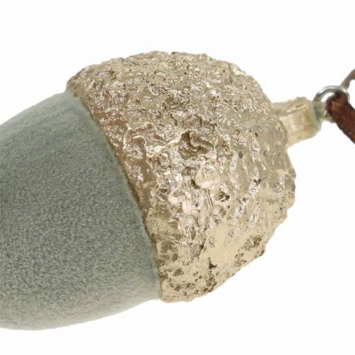 Floristik24 Karácsonyfadíszek makk zöld, arany 4 × 6cm 6db