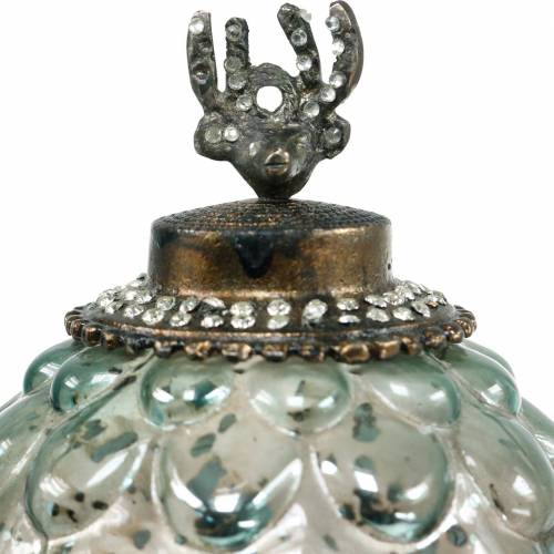 Floristik24 Dekoratív makk üveg zöld 20cm 2db karácsonyfadísz