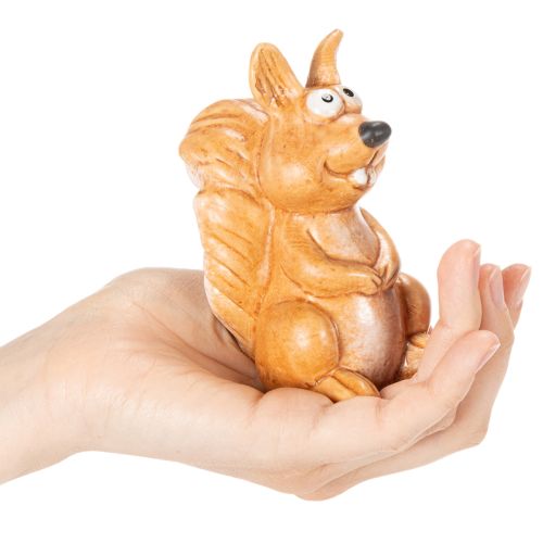 Ülő mókus figura őszi dekorációhoz, 10cm | Floristik24.hu