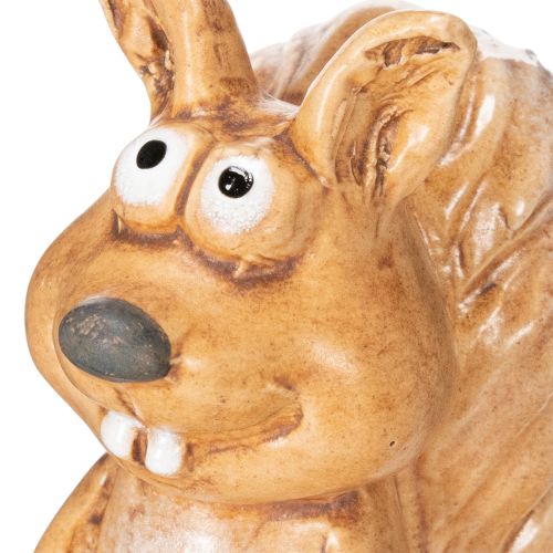 Ülő mókus figura őszi dekorációhoz, 10cm | Floristik24.hu