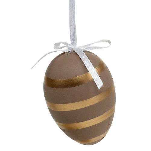 Floristik24 Akasztható tojás fehér, barna 4cm - 6cm 12db