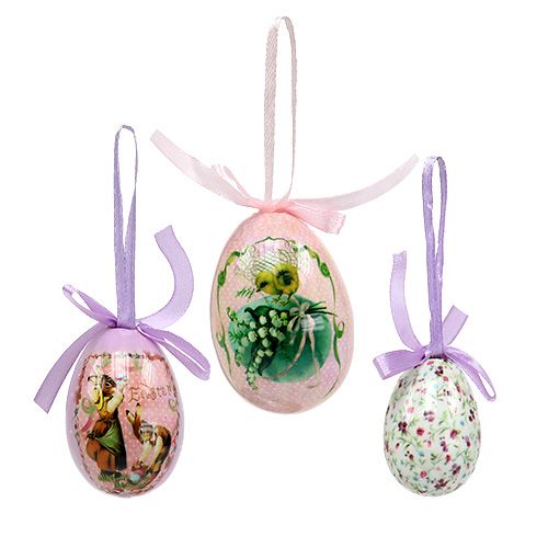 Floristik24 Lilás-rózsaszín mintás tojás 5-8cm 8db