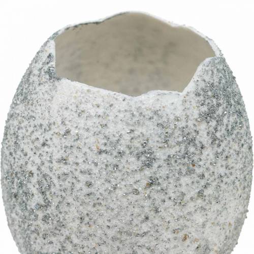 Floristik24 Ültetéshez tojáshéj, húsvéti dekoráció, ültető, dekoratív tojásfehérje ezüst 4db